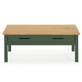 Olivově zelený borovicový konferenční stolek Marckeric Miranda 100 x 55 cm