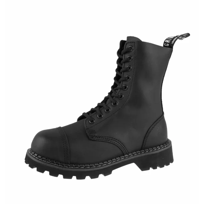 boty GRINDERS - 10dírkové - Stag - Black - 2 36